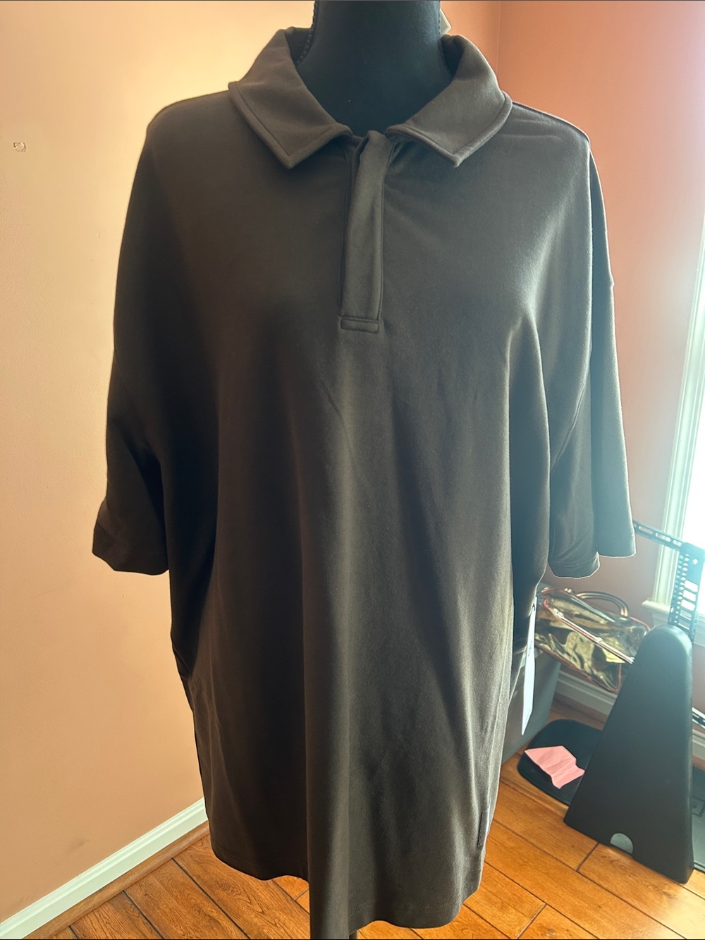 ALO Yoga Men's Dark Brown Polo Shirt
